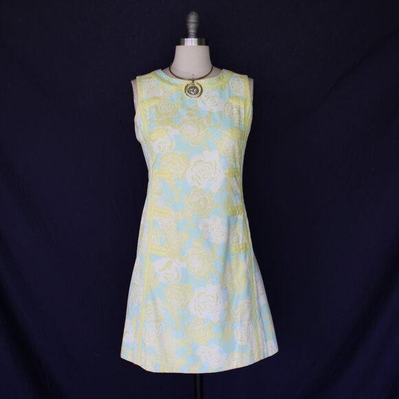 The Lilly Pulitzer vintage floral tunic mod 60s dress Jackie O scooter shift S - Picture 7 of 10